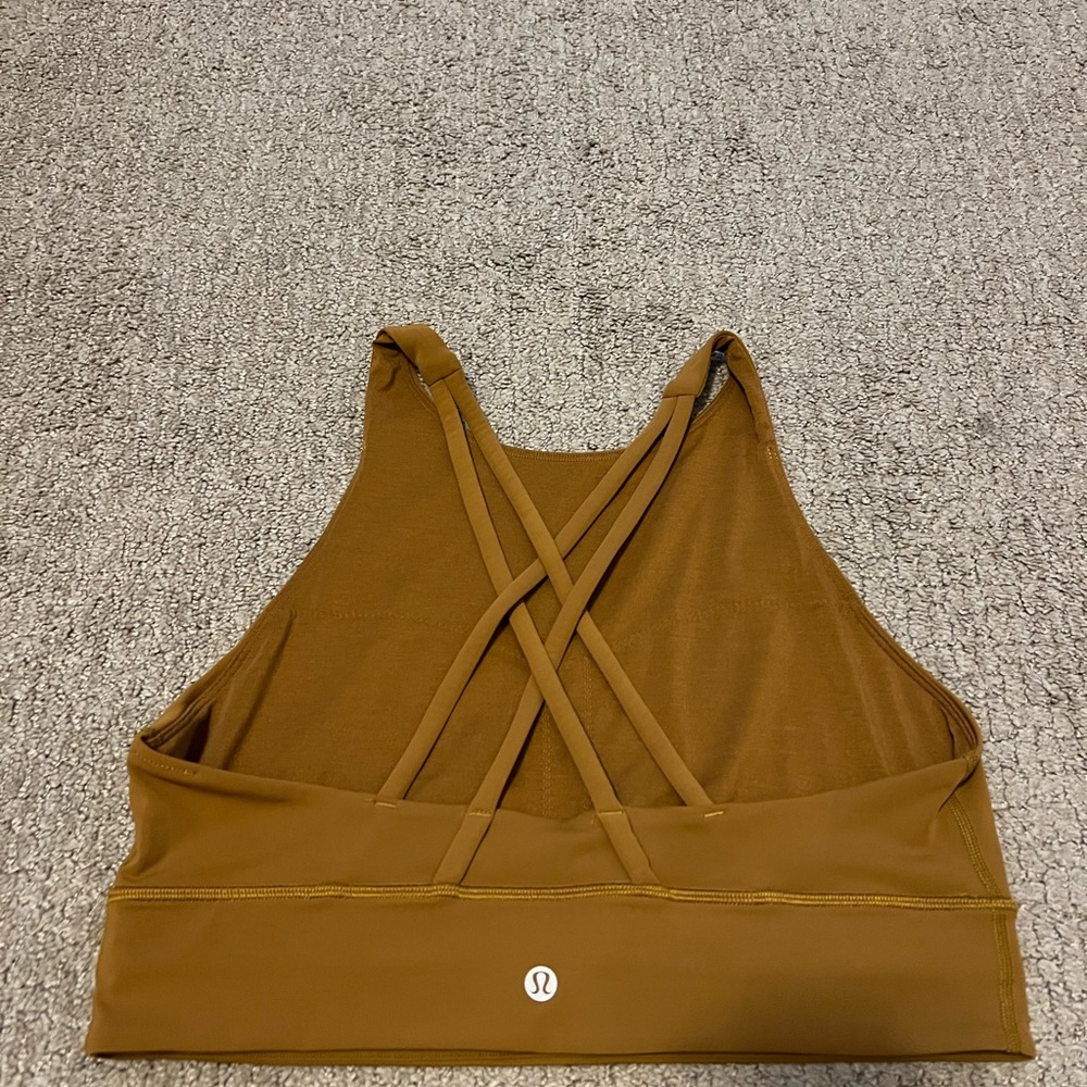 Lululemon Energy Bra High Neck Long Line - Gold Spice - Picture 5 of 8